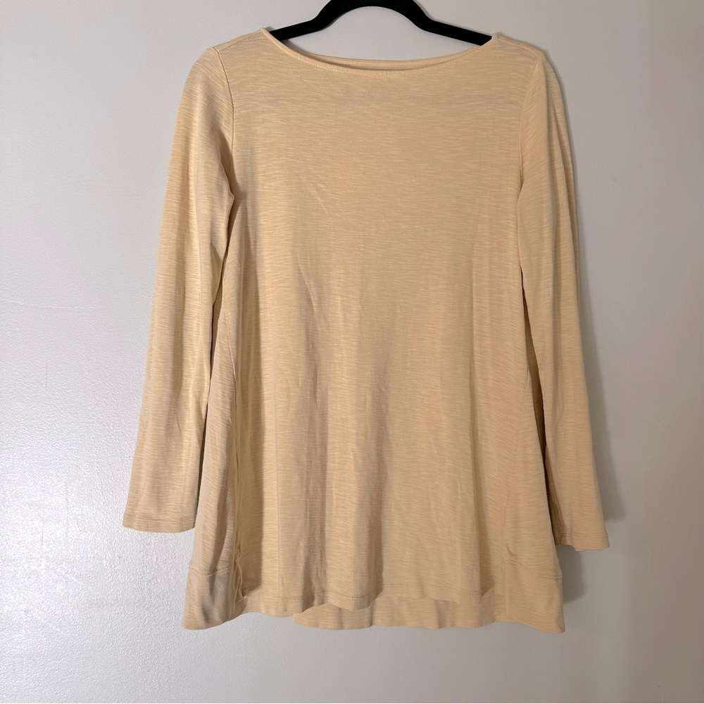 J. Jill 100% Pima Cotton Boat Neck Tunic Yellow Size Small